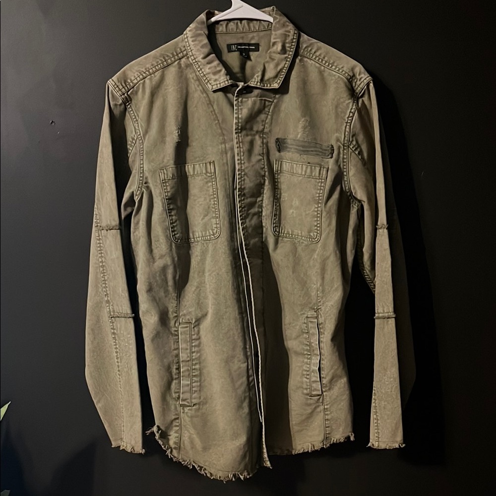 INC International Concepts Olive Military Jacket